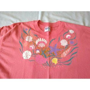 Vintage Hanes Seashell Starfish Seaweed Virgin Islands Size XL Heavyweight 50/50